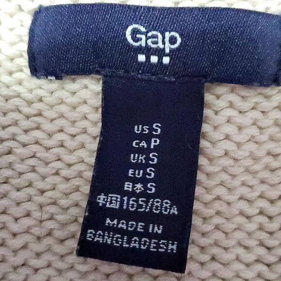 Gap Boho Retro Cream Deep V-neck Oversized Knitted Longline Sweater Vest - Picture 7 of 8